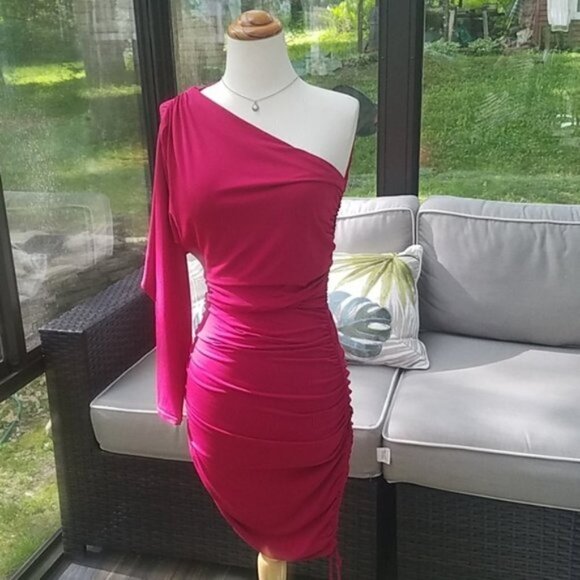 Victoria Secret red mini dress one shoulder Size XS - Picture 2 of 6